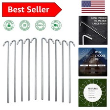 Galvanized Rust-Free Tent Stakes - 10 Durable Garden Anchors for All Conditions