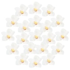 20-Pack Artificial Plumeria Flower Heads, 3.54" Fake Flowers, Pure White