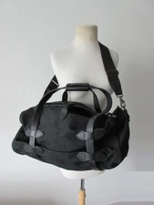 FILSON black rugged twill cotton canvas medium duffle bag