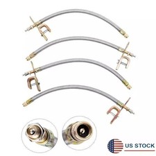 4pcs Truck RV 7" Braided Stainless Steel Dual Tire Valve Stem Extension Adaptor