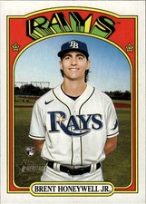 2021 Topps Heritage #523 Brent Honeywell Jr. Tampa Bay Rays Rookie
