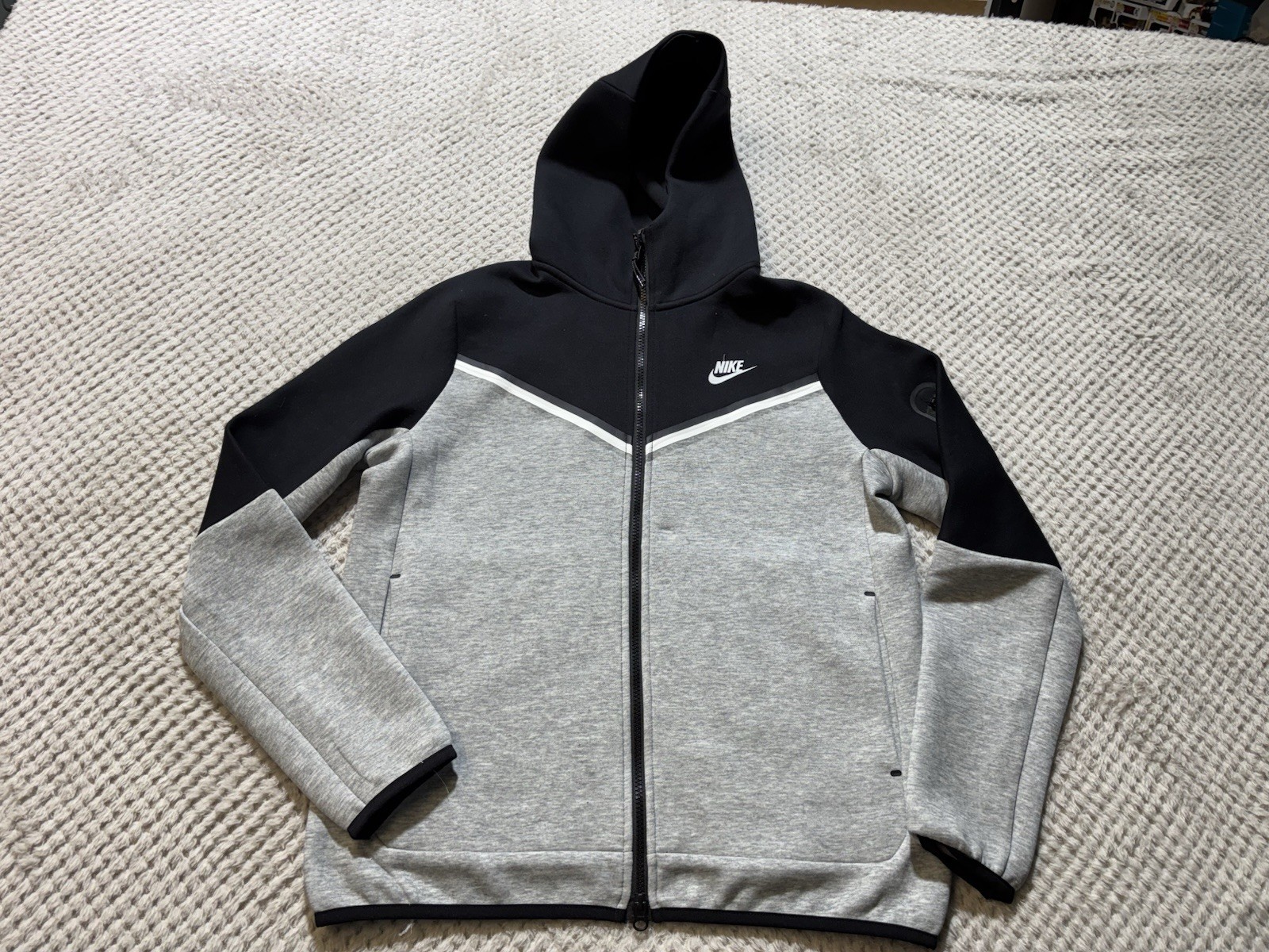 SACAI X NIKE Nike Giacca Uomo Taglia Media Tech Fleece Windrunner Felpa con Cappuccio Nero Grigio