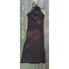 Alyn Paige Vintage Black Glitter Starburst Halter Maxi Dress Size 11/12 goth