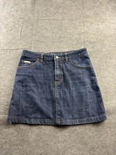 Calvin Klein Womens 28 Blue Denim Jean Mini Skirt VTG Girly Schoolgirl Preppy