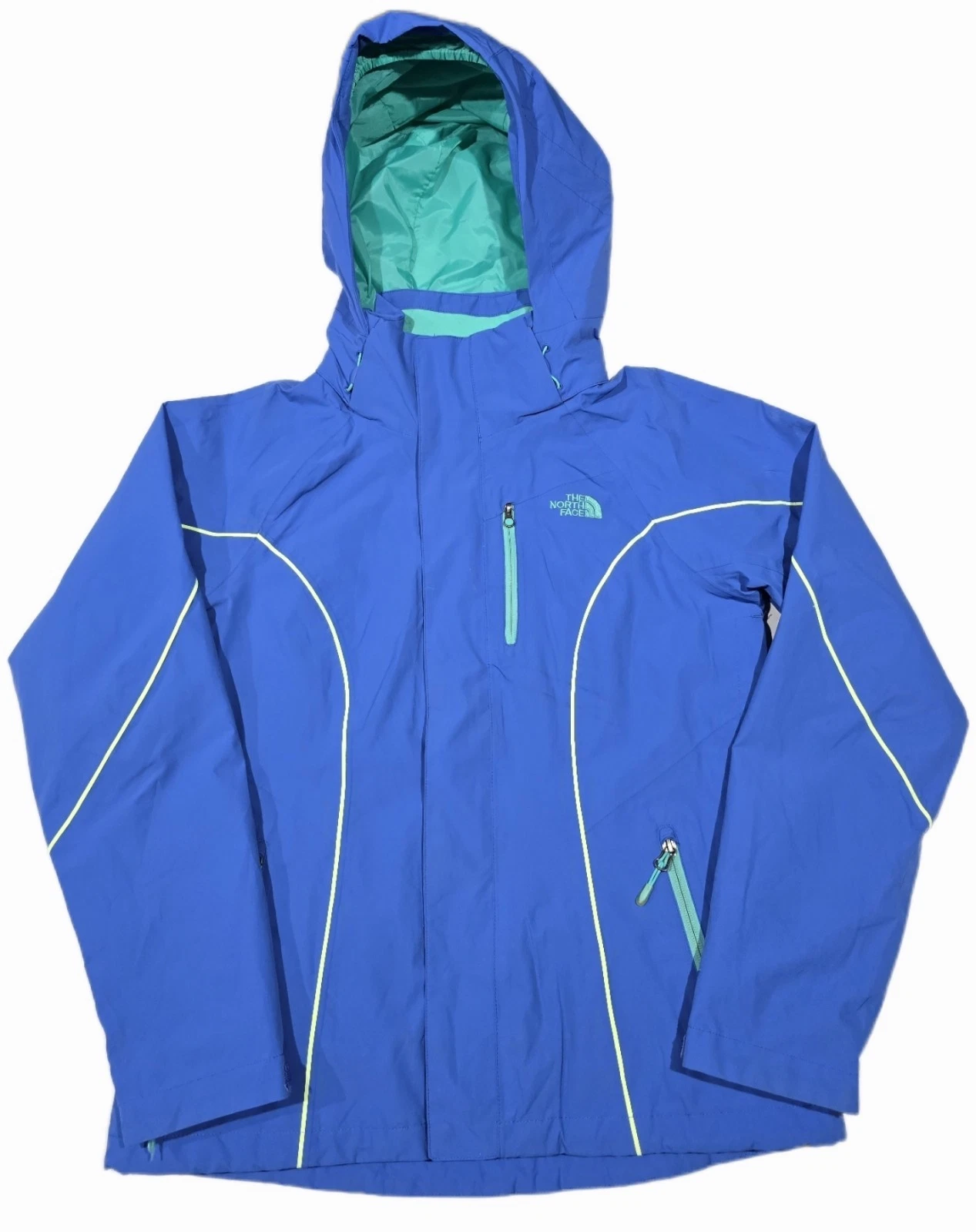 The North Face Sofiana HyVent Hooded Ski Jacket Womens Size M Blue TriClimalite