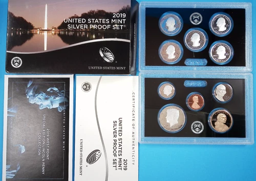 2019-S United States Mint Silver Proof Set 10-Coins OGP plus Reverse Proof Penny