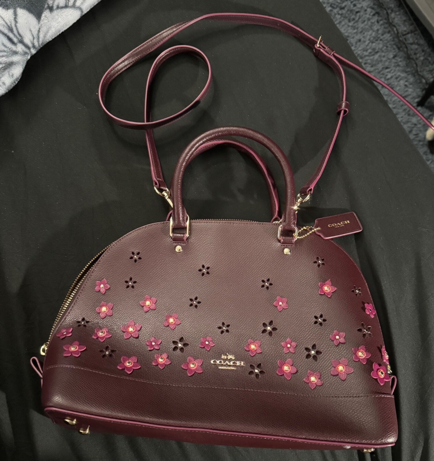 Maroon coach handbags used-image