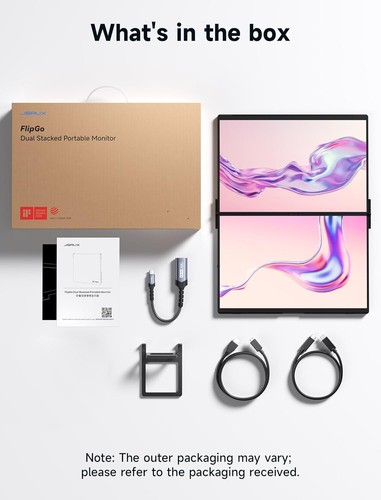 JSAUX Flipgo 16" 2.5K Dual Touchscreen Portable Monitor, Triple Laptop Touch IPS - Picture 3 of 8