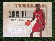 2010 National Treasures Timeline JOE JOHNSON Game Used Relic #ED /99 HAWKS