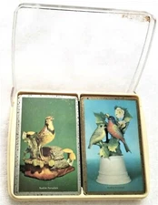 CONGRESS 606 Double Deck PLAYING CARDS 1960's BOEHM PORCELAIN Hinged Case 