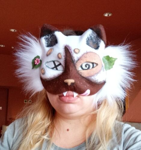 Therian Snow Leopard mask. OOAK.