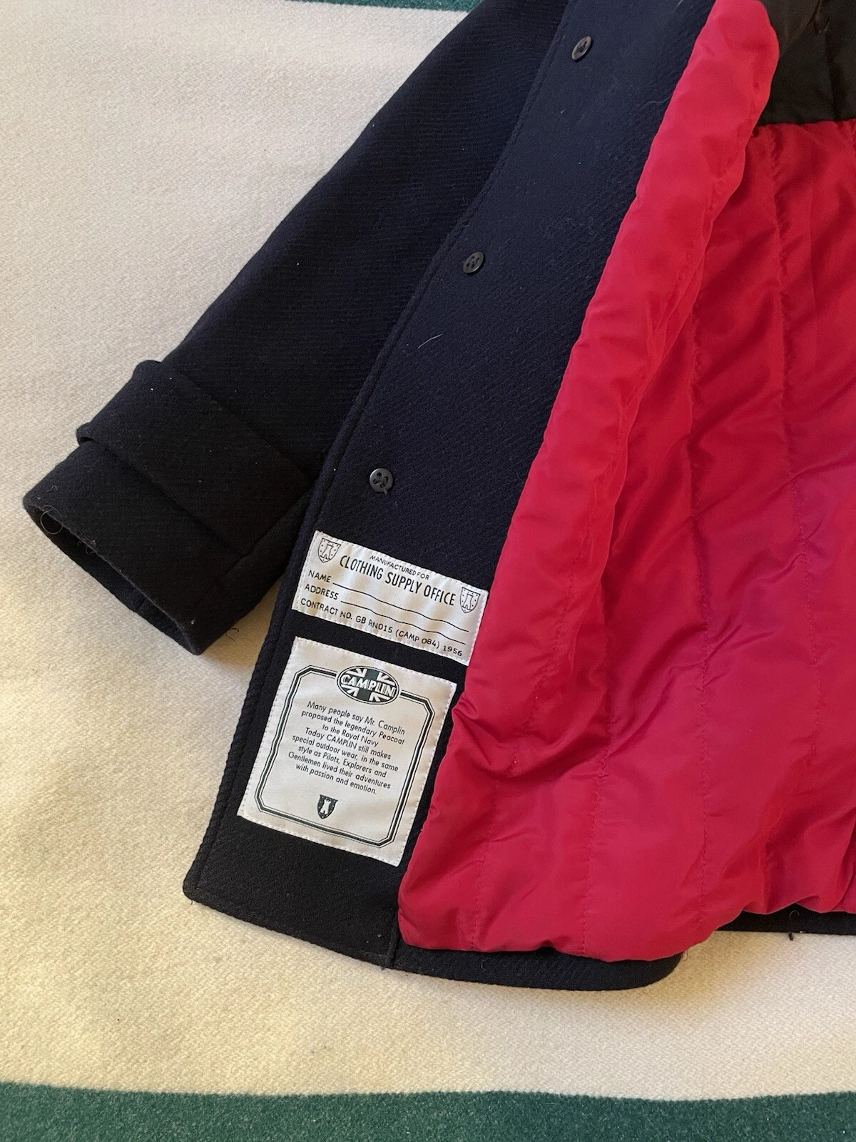 Camplin North Overcoat (Wool) Navy With Insulation (XS/S - 46) image 2