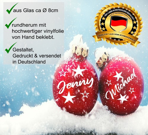 Weihnachtskugel 'Beste Mama Der Welt' 8cm - Glas Christbaumkugel Mit Lasergravur | Individueller Baumschmuck