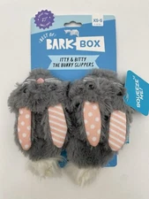 Bark Box Itty & Bitty The Bunny Slippers Plush Squeaky Dog Play Toy