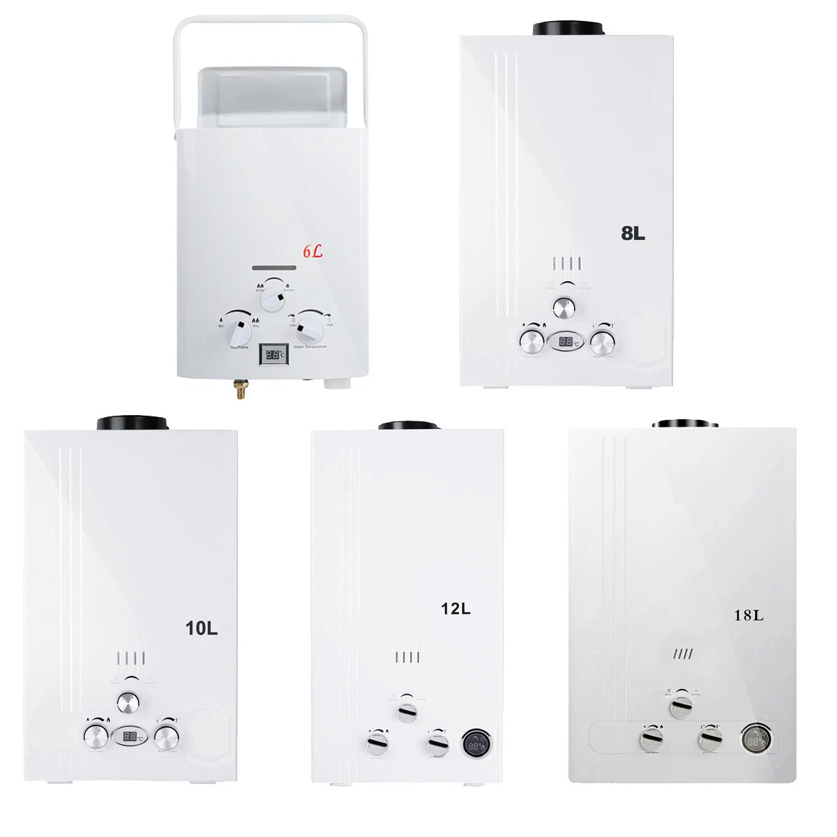 6/8/10/12/18L LPG Propane Gas Tankless Water Heater On Demand Hot Water  Boiler | eBay
