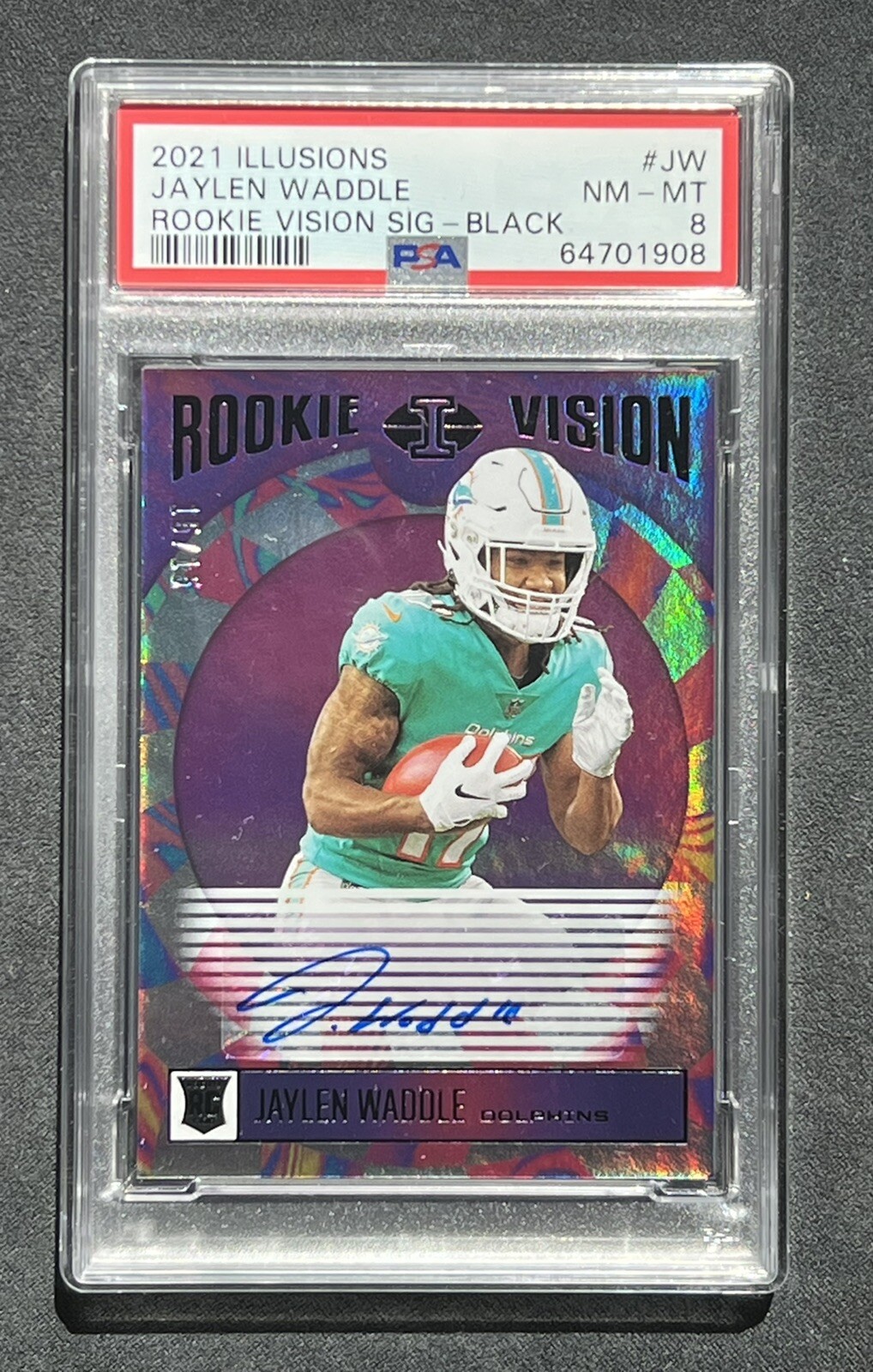 Jaylen Waddle Panini Illusions Rookie Vision Signatures #JW Black