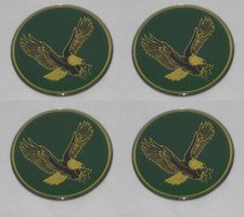 4 - Green Bird Eagle Logo Wheel Rim Center Cap Round Decal Sticker 1-1516 49mm