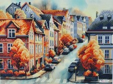 Beaded Embroidery Kit Fall DIY Craft Kit Stamped Needlework a3h 558