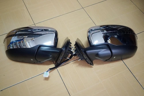 PAIR LH+RH GENUINE ELECTRIC FOLDING ADJUST WING MIRROR CHROME NAVARA NP300 D23 