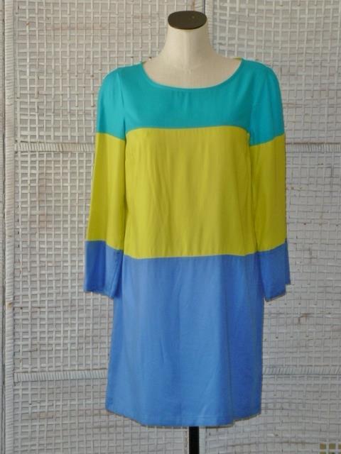 NWT Maeve-USA~Anthropologie~Bold Color Block~Turquoise~Lemon~Cobalt Dress~10=S/M  | eBay