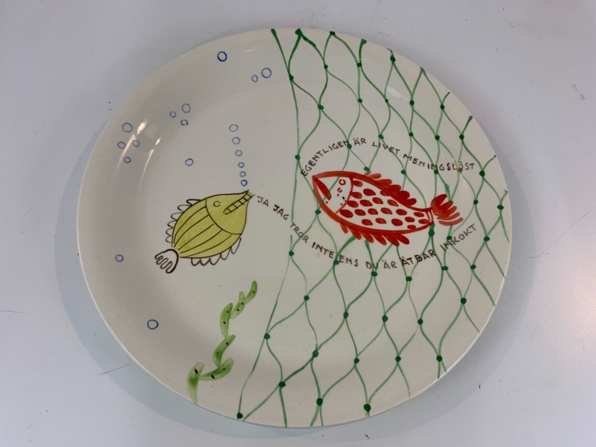 Vtg Gustavsberg Swedish Hand Painted Fish Plate XII “Löja Vtg Gustavsberg Swedish Hand Painted Fish Plate XII “Löja