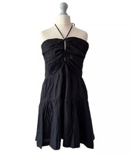 Anthropologie Emily Halterneck Mini Dress Size M Medium Black RRP £98.00