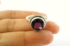 5 ct. Round Purple Amethyst Sterling Silver Twisted Band Ring Size 6 7 8