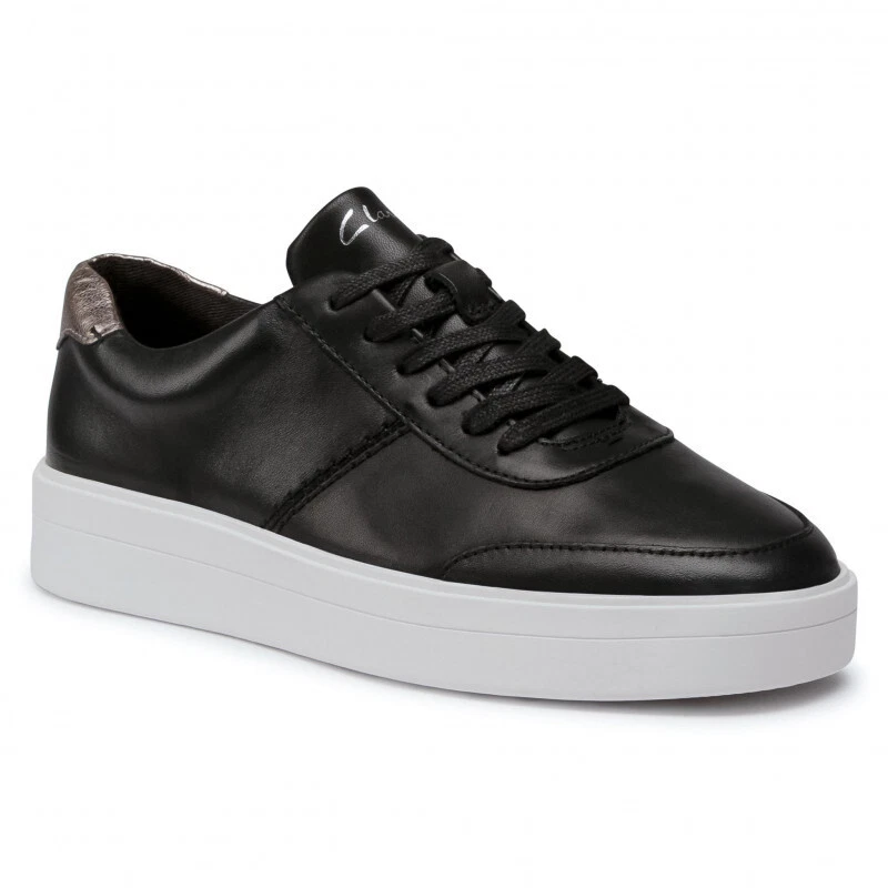 Scarpe basse Clarks nuove con scatola da donna HERO WALK nere in pelle combinata UK 5 5 EU 39