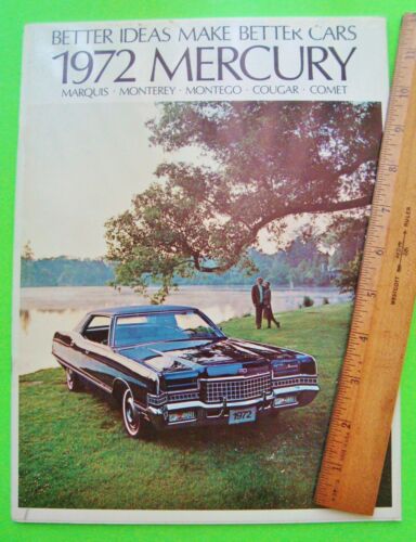 1972 MERCURY HUGE PRESTIGE 52-pg CATALOG Brochure w/ COUGAR CONV'T + GT's Xlnt+ - Afbeelding 1 van 12