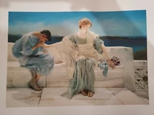 Sir Lawrence Alma-Tadema 1906  "Ask Me No More"  Reprint Poster 1993
