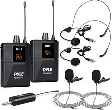 Dual UHF Microphone System - Portable Professional Cordless Microphone Set Wirel