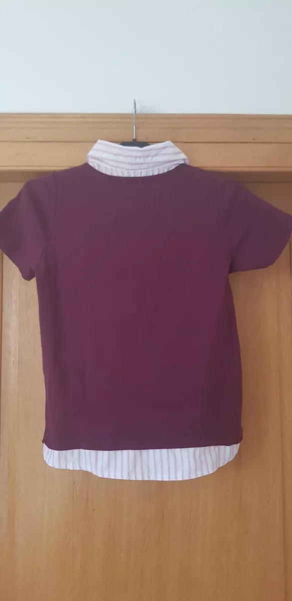 Chemise femme blanche et bordeaux C A taille 38 40 eBay