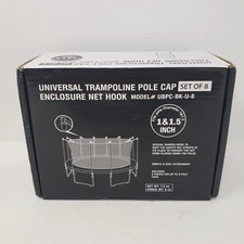 Upper Bounce Universal Trampoline Pole Cap Enclosure Net Hook Set of 8 | 1" 1.5"