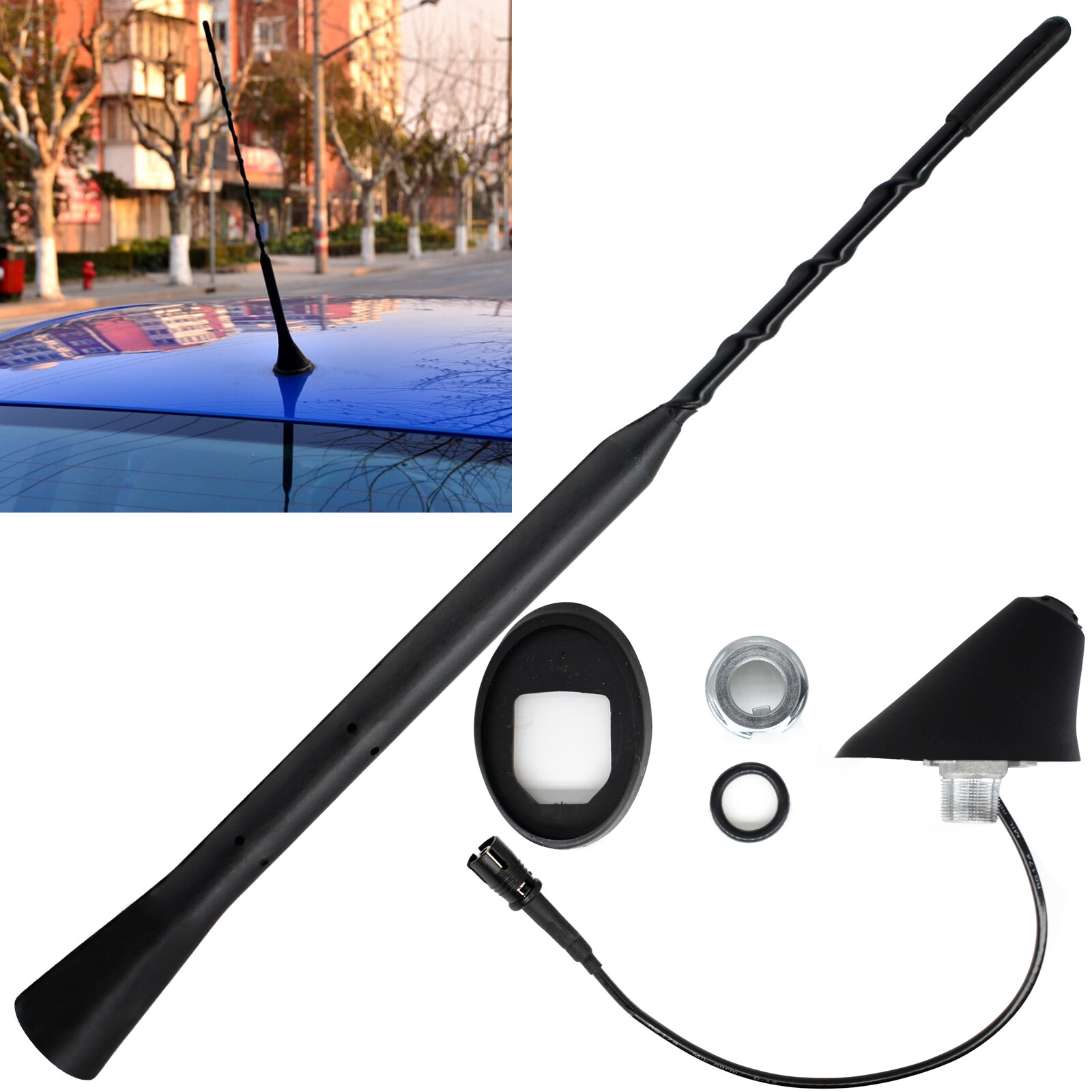 9” Roof Mount Antenna Aerial Base Mast Whip For VW BMW Toyota Mazda Mini Cooper;