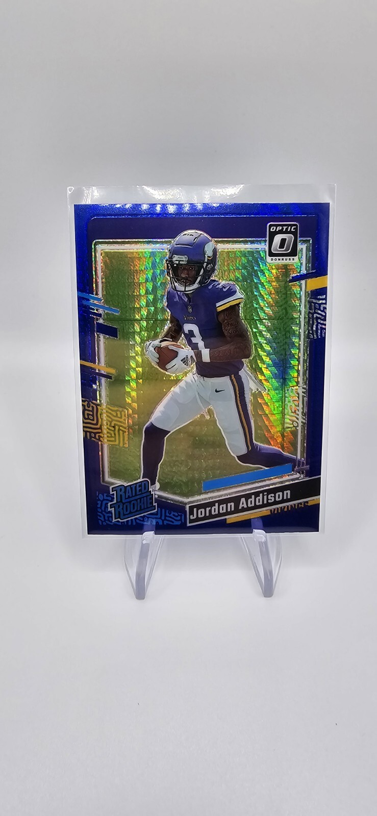 2023 Donruss Optic Jordan Addison Blue Hyper Rated Rookie #271 Vikings RC