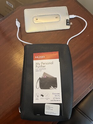 NWT MUNDI My Personal Purifier UVC LED Sanitizer Wristlet Black