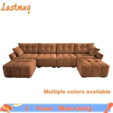 1-4 Seat Chenille Modern Sectional Sofa Set Living Room Long Couch w/O Ottoman