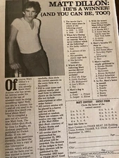 Matt Dillon, Full Page Vintage Clipping, a