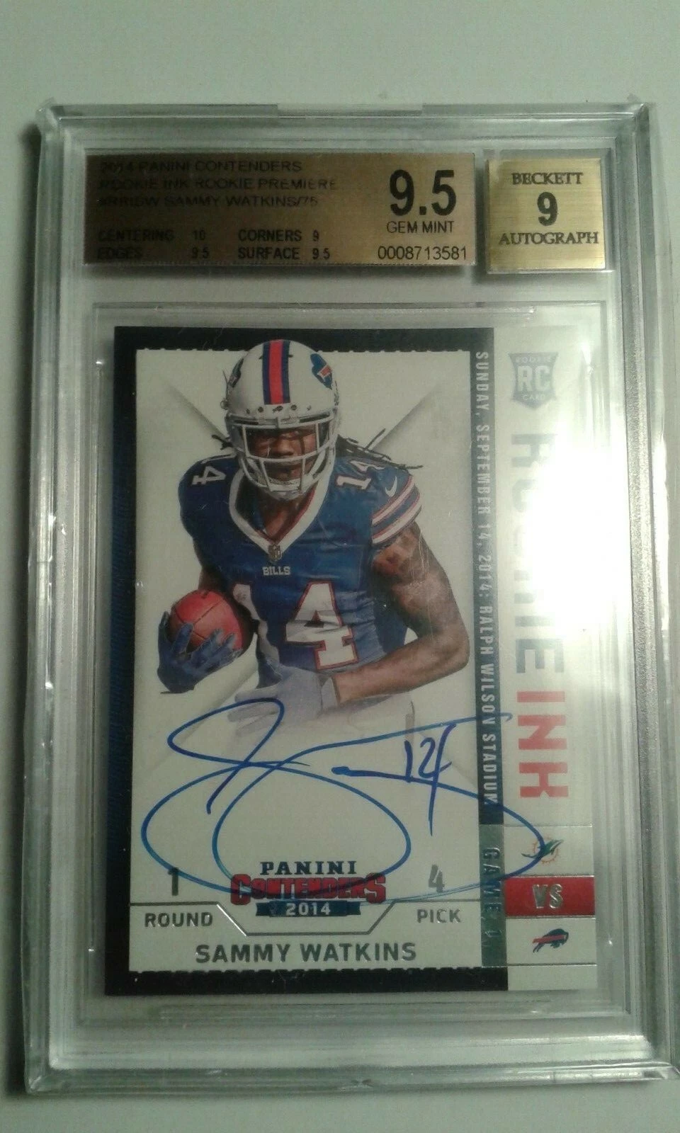 Sammy Watkins Panini Contenders Rookie Ink Rookie Premiere #RRISW Base