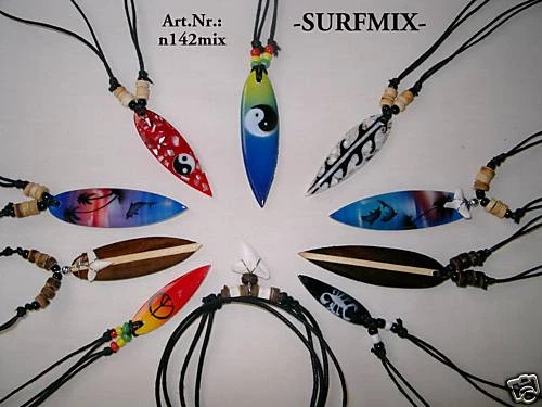 10er Großhandel Mix Surfer Halskette Surfboard /n142mix - Bild 1 von 1