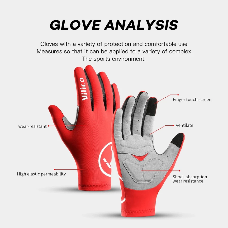 Cycling Gloves Touch Screen Full Fingers Mountain/Dirt Bike Gloves for Men Women - Image 2 of 4