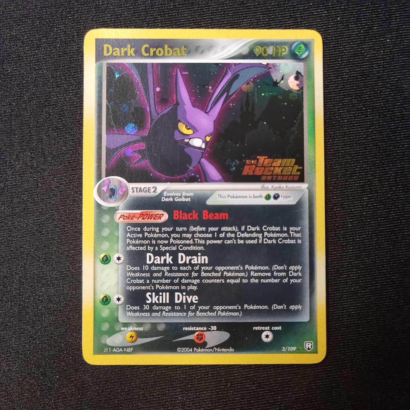 Dark Crobat Reverse Holo 3/109 Team Rocket Returns Pokemon TCG - NM