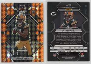 2023 Panini Mosaic Rookies Orange Mosaic Prizm /199 Jayden Reed #333 Rookie RC