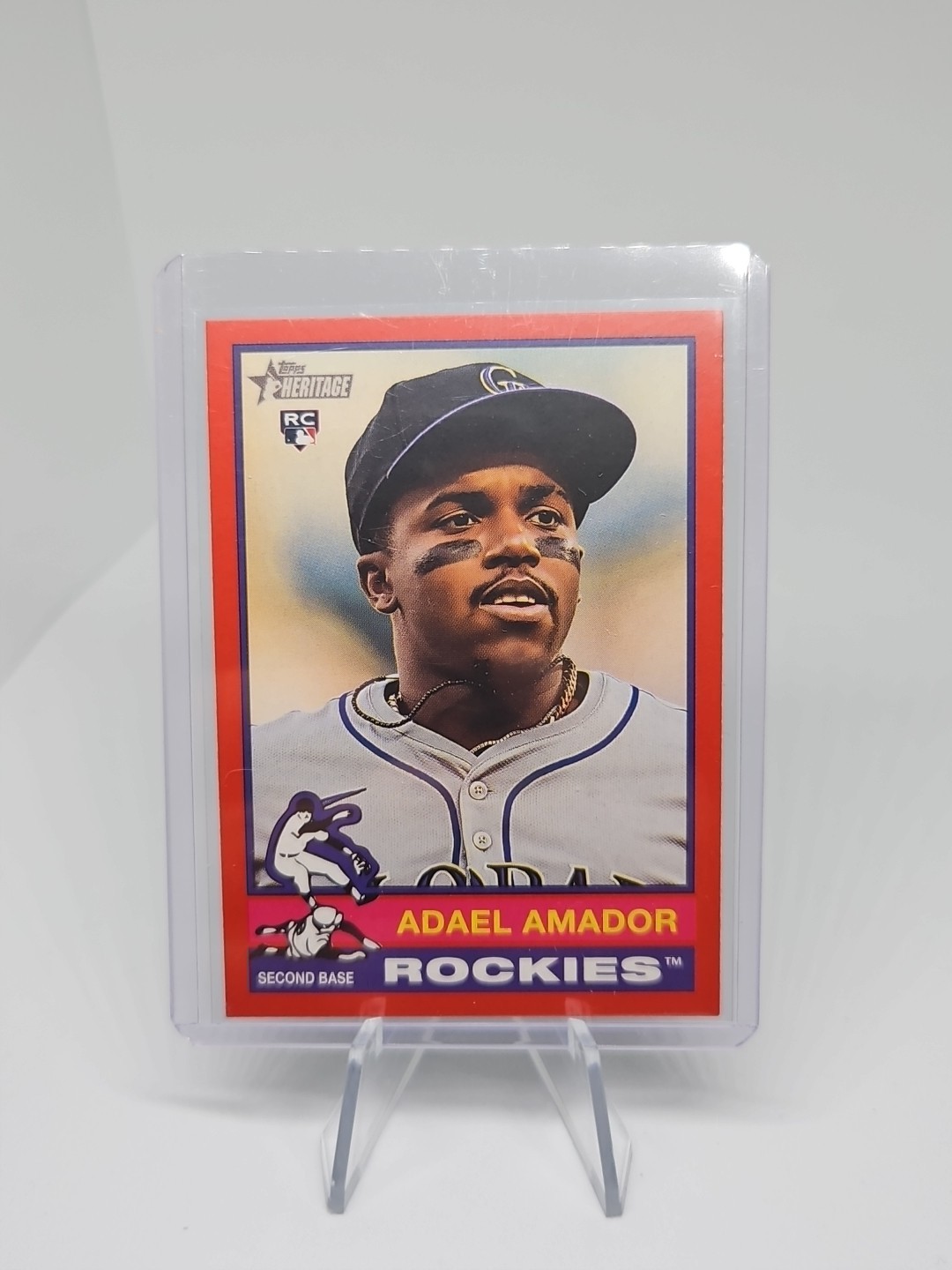 2025 Topps Heritage - Adael Amador #61 Red Border (RC) Rockies