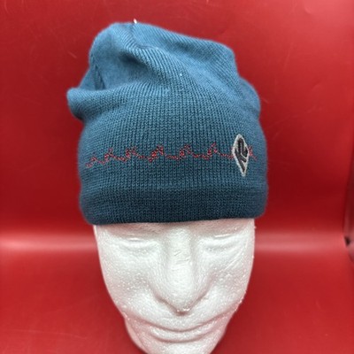 K2 Knit Beanie Hat Cap Heart Beat Design NWT Acrylic Vtg Made In USA