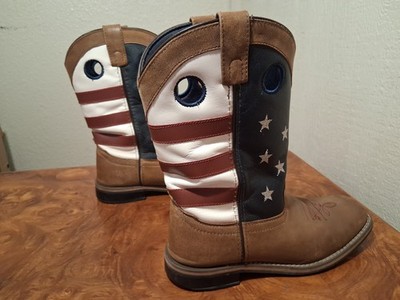 Smoky Mountain Boots 3880 Y. Size 5.5 R. Red/White/Blue.