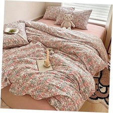 Duvet Cover Queen Pink Floral Bedding Set - Queen 90"x90" Boho Floral 12