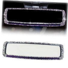 ZIMISI Bling Car Rear View Mirror, 10.51 Inch HD Glass Wide Angle Purple