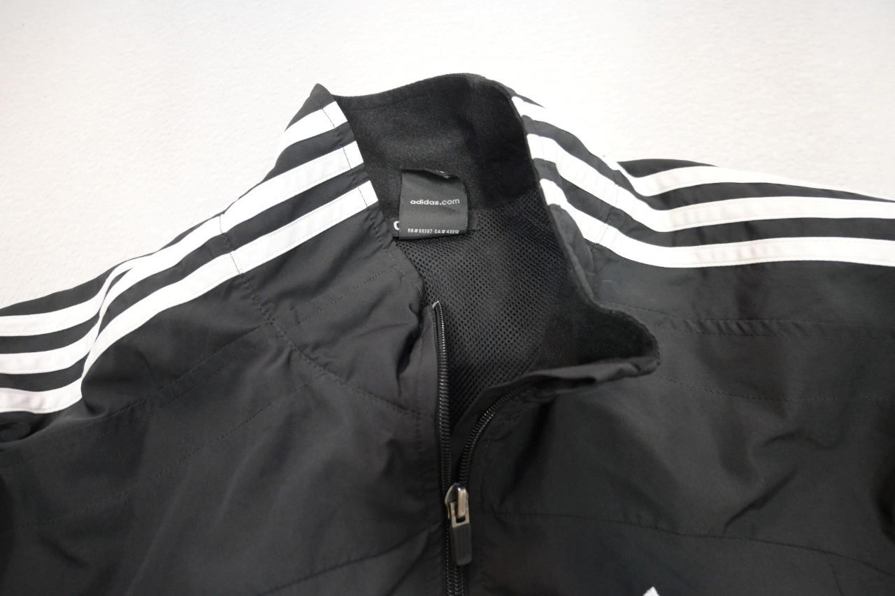 Adidas Track Jacket Performance Black Striped Ful… - image 8