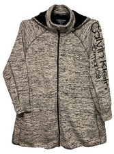 Calvin Klein Performance Dry Hooded Sweater Jacket Women  s 1X Full Zip Spell Out